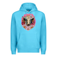 Ocean Blue v.d lotus and cow Premium Hoodie - AdoDesignShop