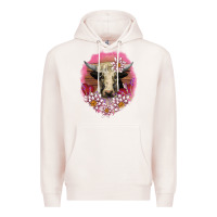 Pale Pink v.d lotus and cow Premium Hoodie - AdoDesignShop
