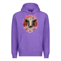 Purple v.d lotus and cow Premium Hoodie - AdoDesignShop