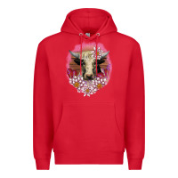 Red v.d lotus and cow Premium Hoodie - AdoDesignShop
