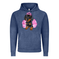 Vintage Denim balerina dachshund with tutu Vintage Hoodie - RanaPortraitStore