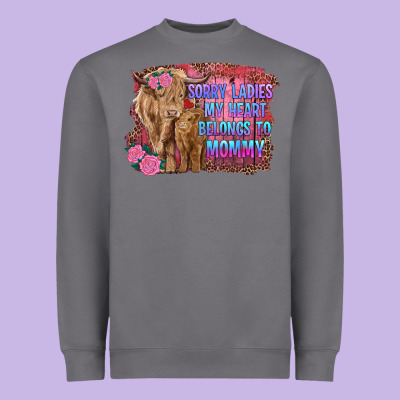 Sorry Ladies My Heart Belongs To Mommy Highland Cow And Calf Heavyweight Sweatshirt Designed By Ranaportraitstore
