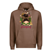 Chestnut Glamping Messy Bun With Glamping Camp Tent Bbs Premium Hoodie - BundleAndBundleShop