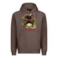 Coffee Glamping Messy Bun With Glamping Camp Tent Bbs Premium Hoodie - BundleAndBundleShop