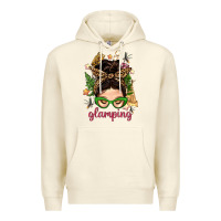 Sandshell Glamping Messy Bun With Glamping Camp Tent Bbs Premium Hoodie - BundleAndBundleShop
