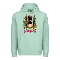 Seafoam Glamping Messy Bun With Glamping Camp Tent Bbs Premium Hoodie - BundleAndBundleShop