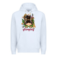 Glamping Messy Bun With Glamping Camp Tent Bbs Premium Hoodie | Teevron