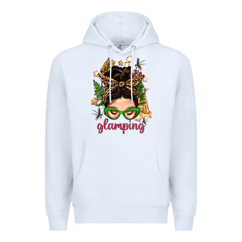 Glamping Messy Bun With Glamping Camp Tent Bbs Premium Hoodie by BundleAndBundleShop | Teevron