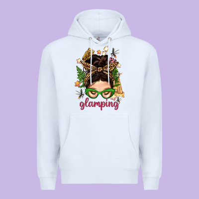 Glamping Messy Bun With Glamping Camp Tent Bbs Premium Hoodie Designed By Bundleandbundleshop