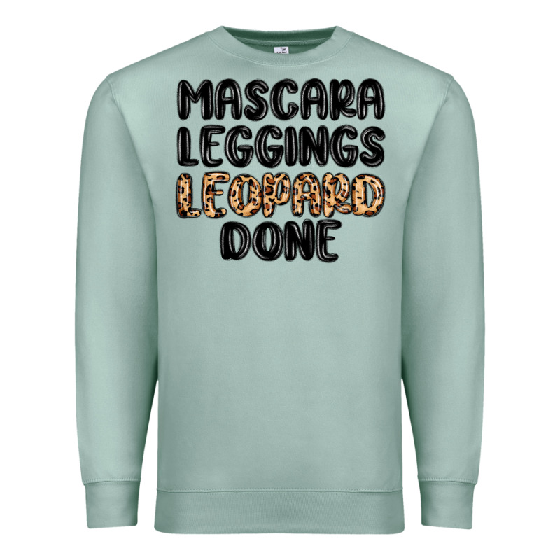 Mascara Leopard Done Premium Sweatshirt by MaliasSmallBusiness | Teevron