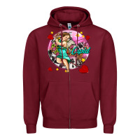 Burgundy cupid with arrows and stars Zipper Hoodie - AdoDesignShop