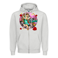 Dove Grey cupid with arrows and stars Zipper Hoodie - AdoDesignShop