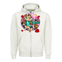Oatmeal Heather cupid with arrows and stars Zipper Hoodie - AdoDesignShop