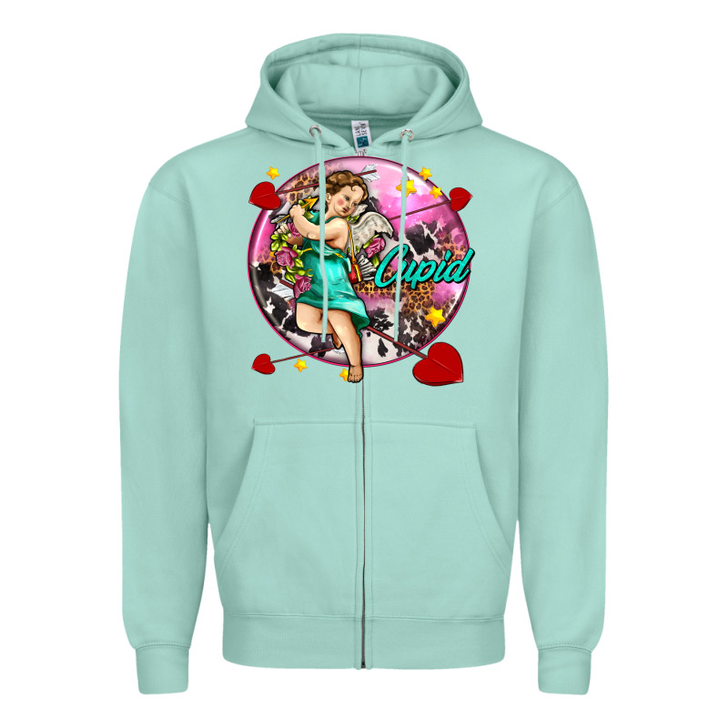 Cupid With Arrows And Stars Zipper Hoodie by AdoDesignShop | Teevron