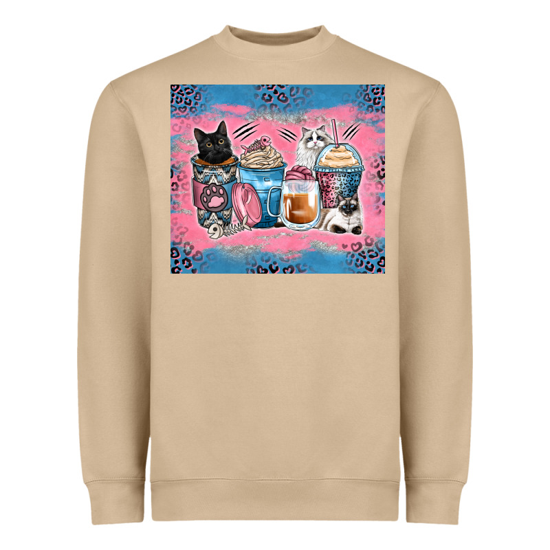 Cat Coffee Cups Heavyweight Sweatshirt by Zillion Design Studio | Teevron