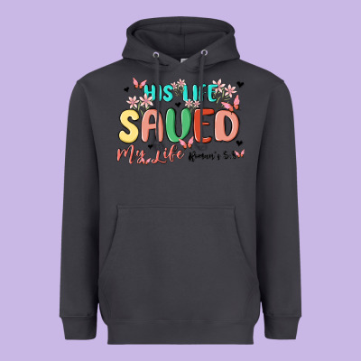His Life Saved My Life Heavyweight Hoodie Designed By Maliassmallbusiness