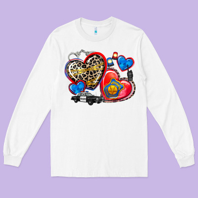 Western Leopard  Police   Hearts Long Sleeve Tee Designed By Adodesignshop