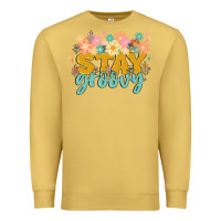 Antique Gold stay groovy Premium Sweatshirt - MaliasSmallBusiness