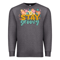Charcoal Heather stay groovy Premium Sweatshirt - MaliasSmallBusiness