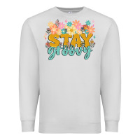 Dove Grey stay groovy Premium Sweatshirt - MaliasSmallBusiness