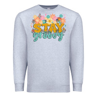 Heather Grey stay groovy Premium Sweatshirt - MaliasSmallBusiness