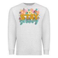 Oatmeal Heather stay groovy Premium Sweatshirt - MaliasSmallBusiness