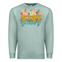 Seafoam stay groovy Premium Sweatshirt - MaliasSmallBusiness
