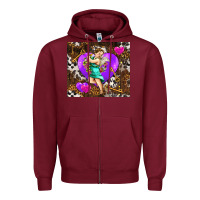 Burgundy cupid and heart Zipper Hoodie - AdoDesignShop