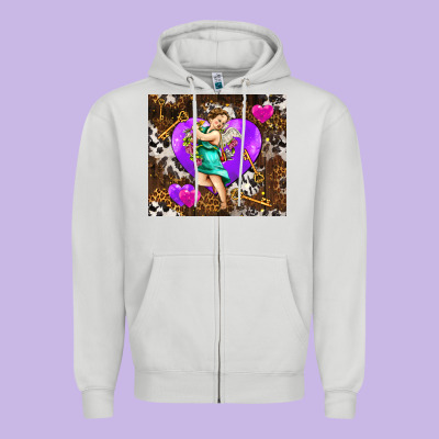 Cupid And Heart Zipper Hoodie Designed By Adodesignshop