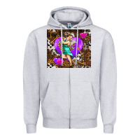 Heather Grey cupid and heart Zipper Hoodie - AdoDesignShop