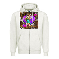 Oatmeal Heather cupid and heart Zipper Hoodie - AdoDesignShop
