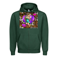 Sports Green cupid and heart Zipper Hoodie - AdoDesignShop