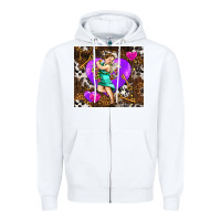 White cupid and heart Zipper Hoodie - AdoDesignShop