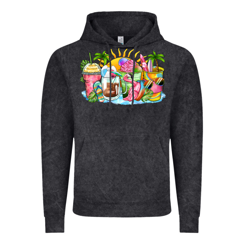 Beach Summer Coffee Cups Vintage Hoodie by Zillion Design Studio | Teevron