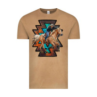 Vintage Camel cowgirl with aztec Vintage Tee - RanaPortraitStore