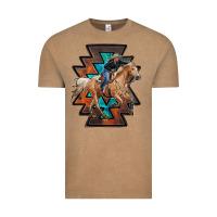 Vintage Coffee cowgirl with aztec Vintage Tee - RanaPortraitStore