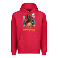 Cardinal Messy Bun Nursing With Leopard Glasses Bbs Premium Hoodie - BundleAndBundleShop