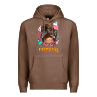 Chestnut Messy Bun Nursing With Leopard Glasses Bbs Premium Hoodie - BundleAndBundleShop
