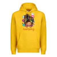 Lemon Messy Bun Nursing With Leopard Glasses Bbs Premium Hoodie - BundleAndBundleShop