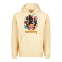 Pina Colada Messy Bun Nursing With Leopard Glasses Bbs Premium Hoodie - BundleAndBundleShop