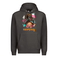 Smoke Messy Bun Nursing With Leopard Glasses Bbs Premium Hoodie - BundleAndBundleShop