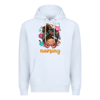 White Messy Bun Nursing With Leopard Glasses Bbs Premium Hoodie - BundleAndBundleShop
