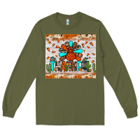Army Green thankful turkey Long Sleeve Tee - JahusDesignShop
