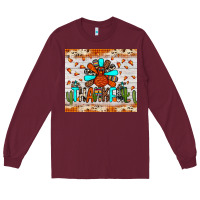 Burgundy thankful turkey Long Sleeve Tee - JahusDesignShop