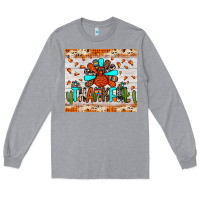 Heather Grey thankful turkey Long Sleeve Tee - JahusDesignShop