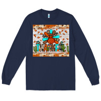 Navy thankful turkey Long Sleeve Tee - JahusDesignShop