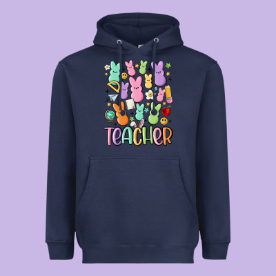 Teacher Bunny's Heavyweight Hoodie Designed By Maliassmallbusiness