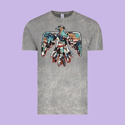 American Flag Thunderbird Vintage Tee Designed By Barkaloodesign