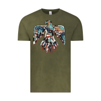 Vintage Olive American flag thunderbird Vintage Tee - BarkalooDesign