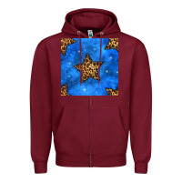 Burgundy 4th of july leopard stars seamless pattern Zipper Hoodie - BundleAndBundleShop